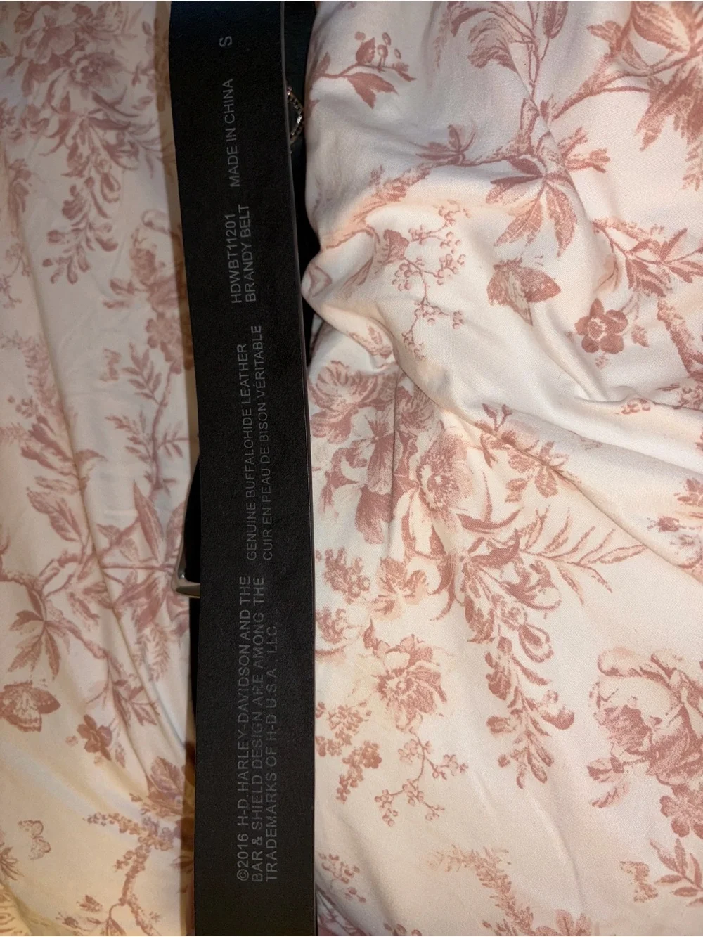 Harley-Davidson Black Leather Belt with Logo Shields